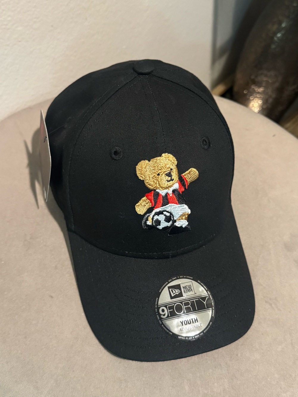 New Era AC Milan Black Youth Teddy Bear Soccer Cap